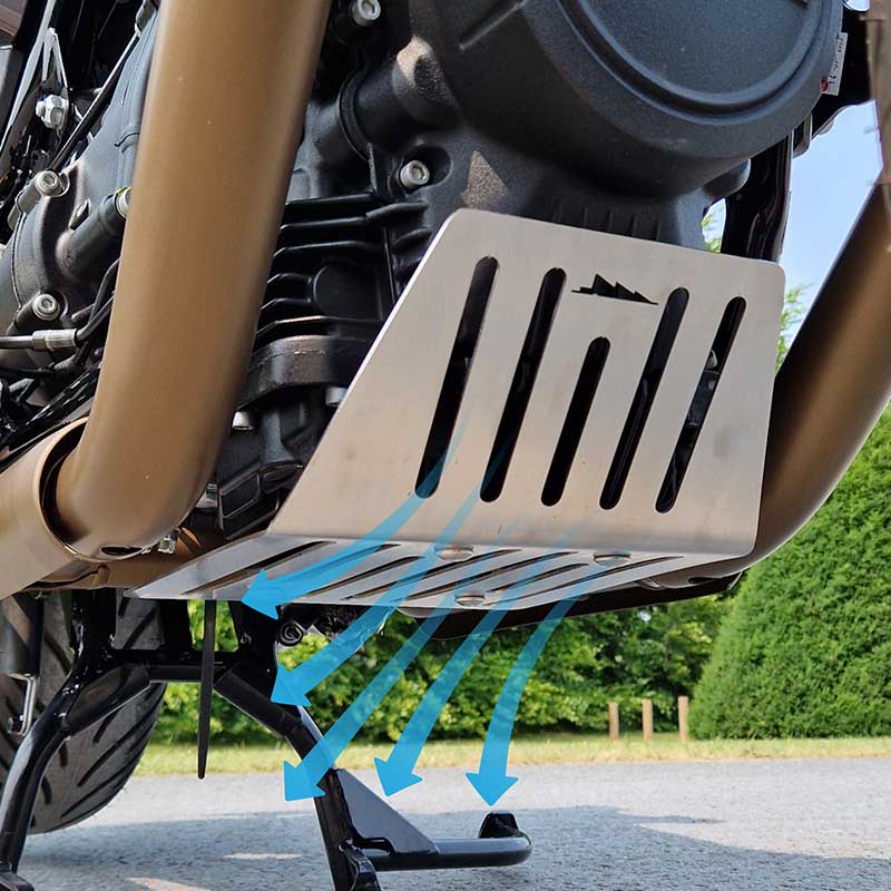 Sabot moteur Moto Guzzi V7 850 et V9 Blackpines. Circulation d'air. Blackpines.fr