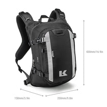 Sac à dos moto Kriega 15 litres R15 noir, dimensions.