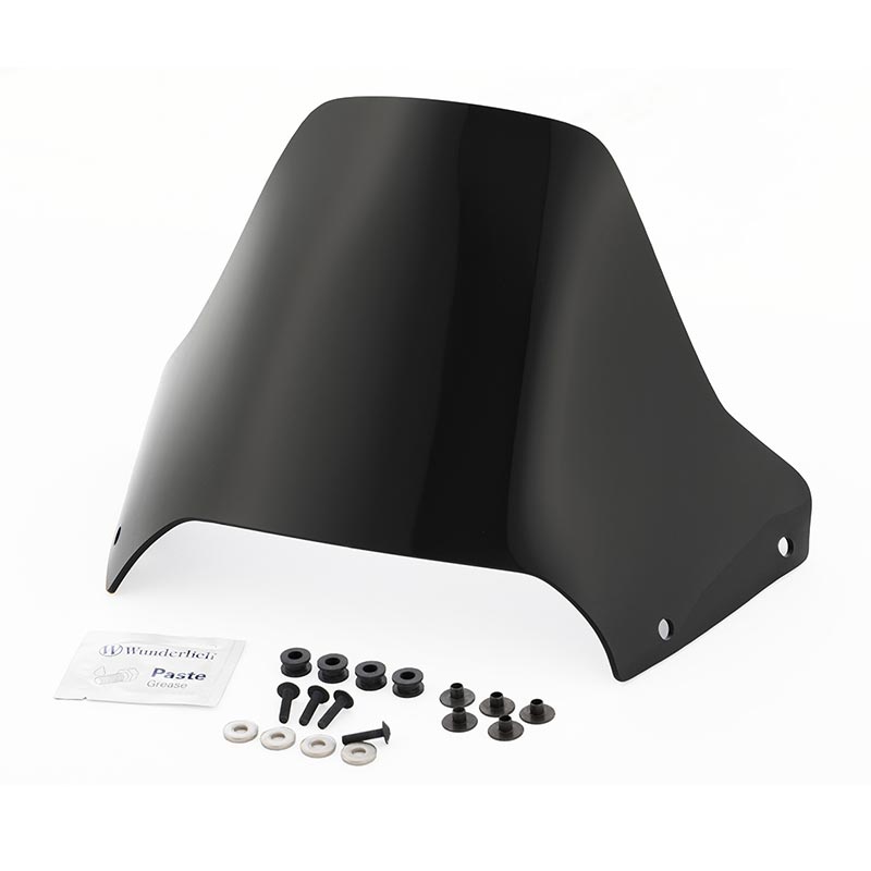 Saute vent moto noir Wunderlich Flowjet pour Ducati DesertX. Blackpines.fr