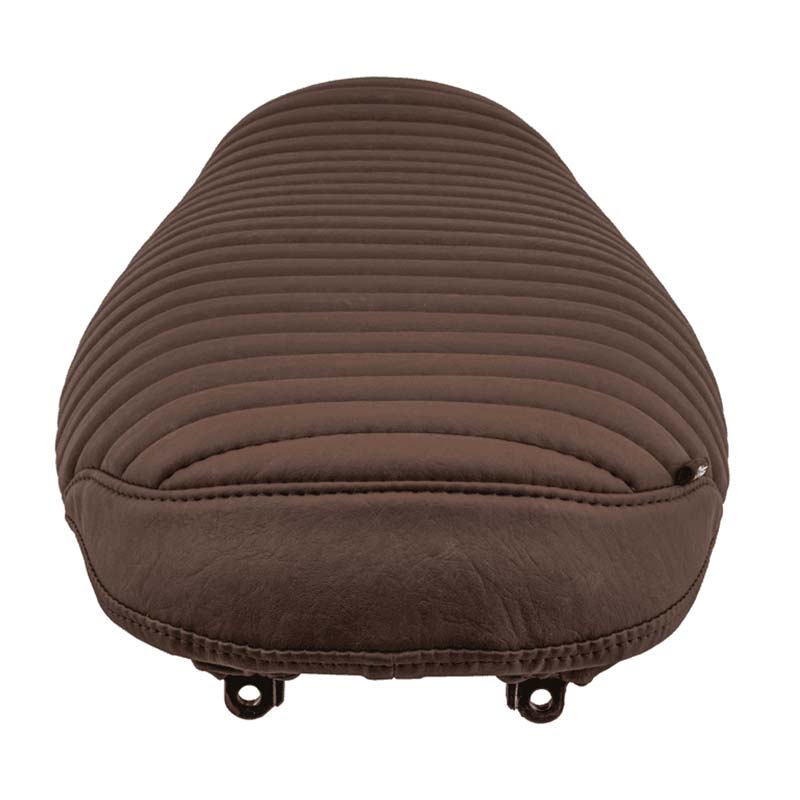 Selle fine tobacco moto The Krait Motone Custom pour Triumph Bonneville. Blackpines.fr