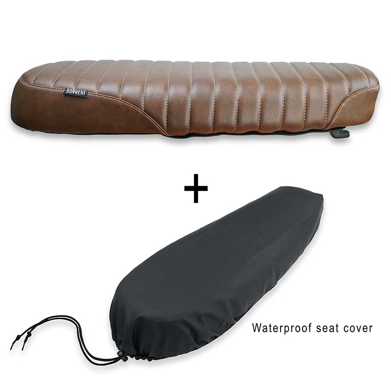 Selle scrambler Classic marron pour Royal Enfield Bonvent Motorbikes. Blackpines.fr
