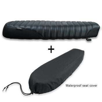Selle scrambler Classic noire pour Royal Enfield Bonvent Motorbikes. Blackpines.fr