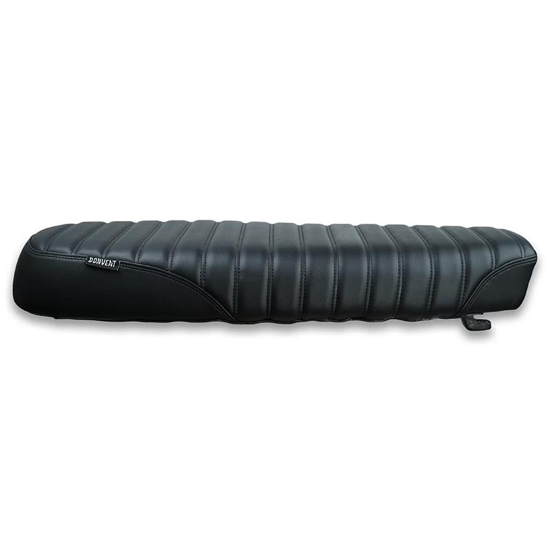 Selle scrambler Classic noire pour Royal Enfield Bonvent Motorbikes. Blackpines.fr
