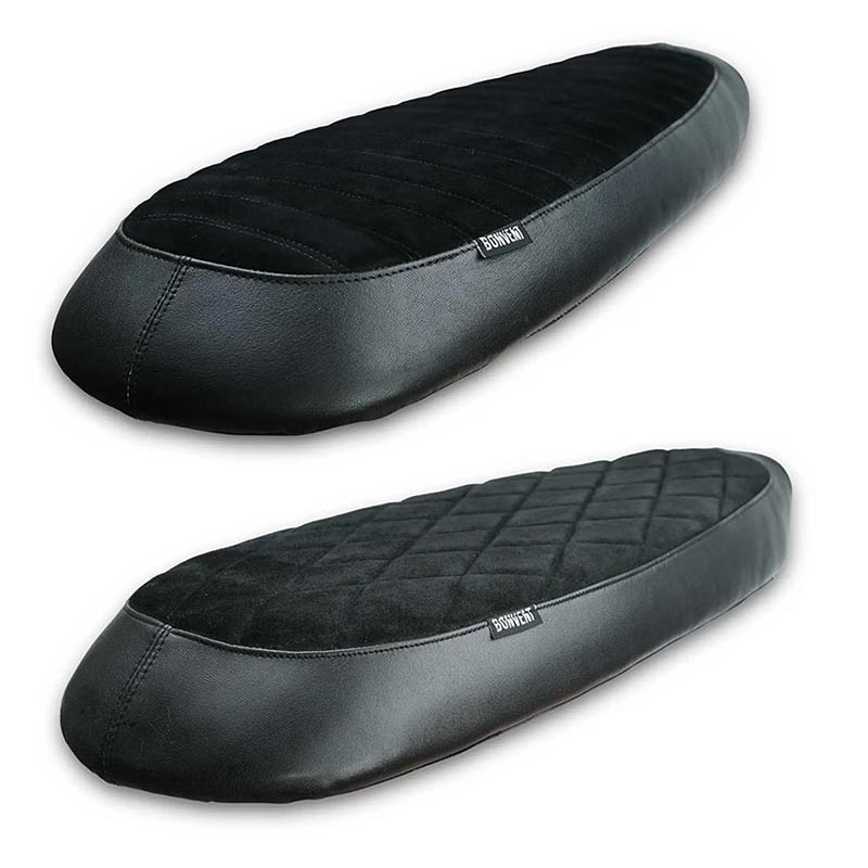 Selle plate Classique noire Bonvent Motorbikes pour Interceptor et Continental GT. Blackpines.fr