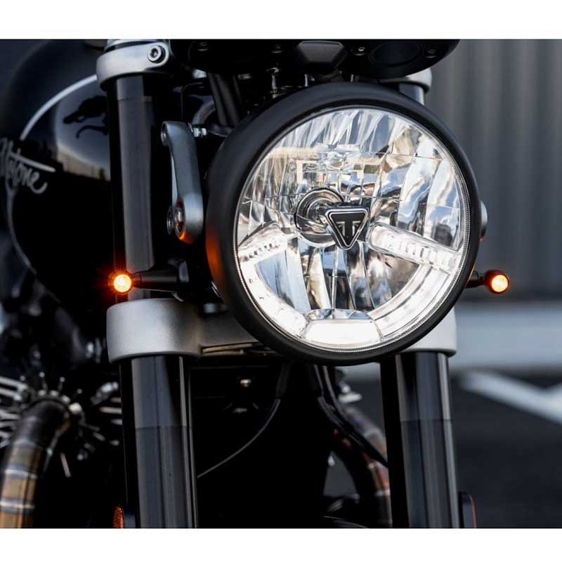 Support clignotants moto Motone Customs pour Triumph LC. Blackpines.fr