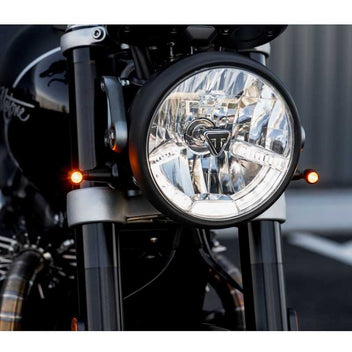 Support clignotants moto Motone Customs pour Triumph LC. Blackpines.fr