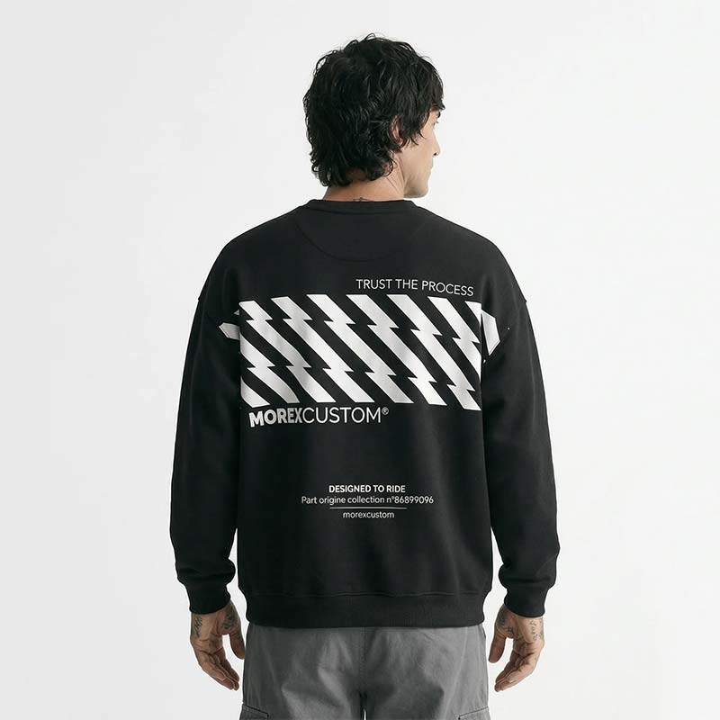 Sweat noir oversize fleece Ignition Morex Custom.