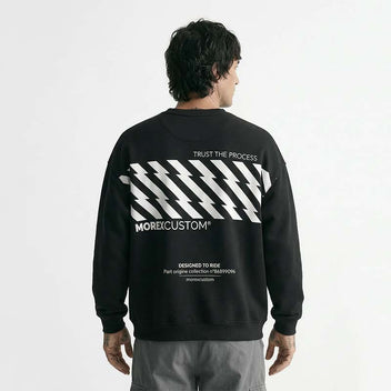 Sweat noir oversize fleece Ignition Morex Custom.