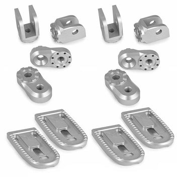 Systeme complet repose-pieds Vario EVO1 argent 23mm Wunderlich. Blackpines.fr