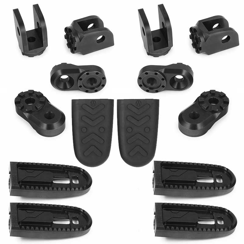 Systeme complet repose-pieds Vario EVO1 noir 23mm Wunderlich. Blackpines.fr