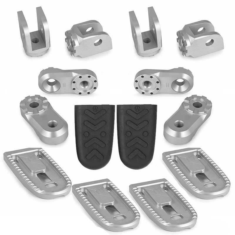 Systeme complet repose-pieds Vario EVO1 argent 30mm Wunderlich. Blackpines.fr