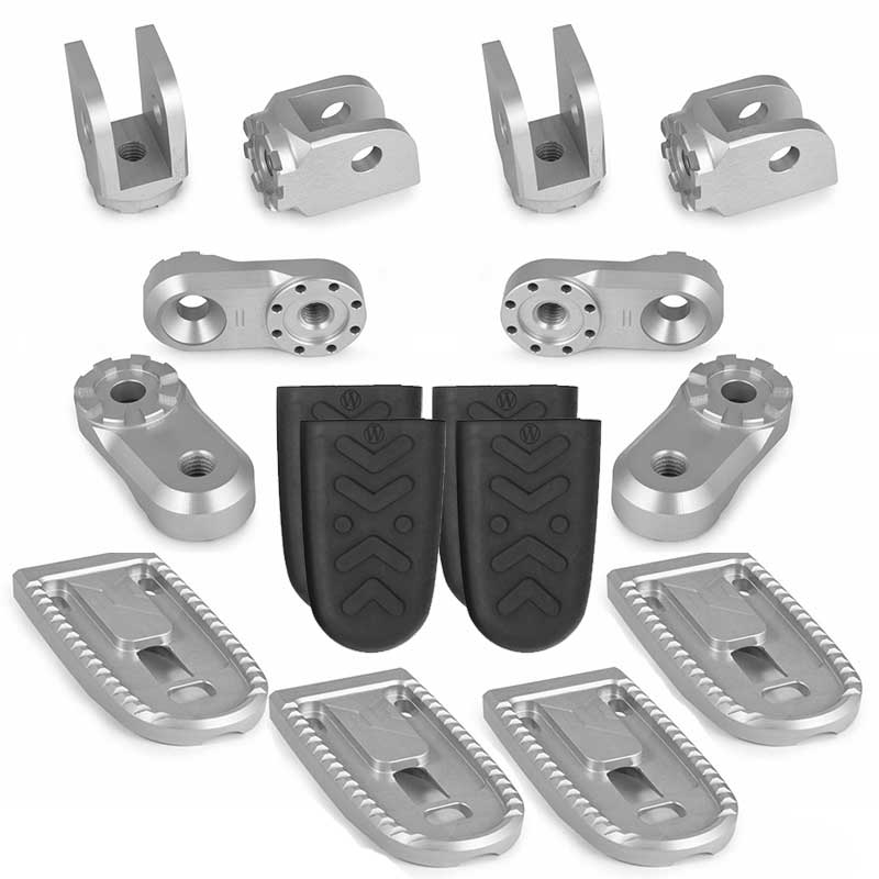 Systeme complet repose-pieds Vario EVO1 argent 30mm Wunderlich. Blackpines.fr