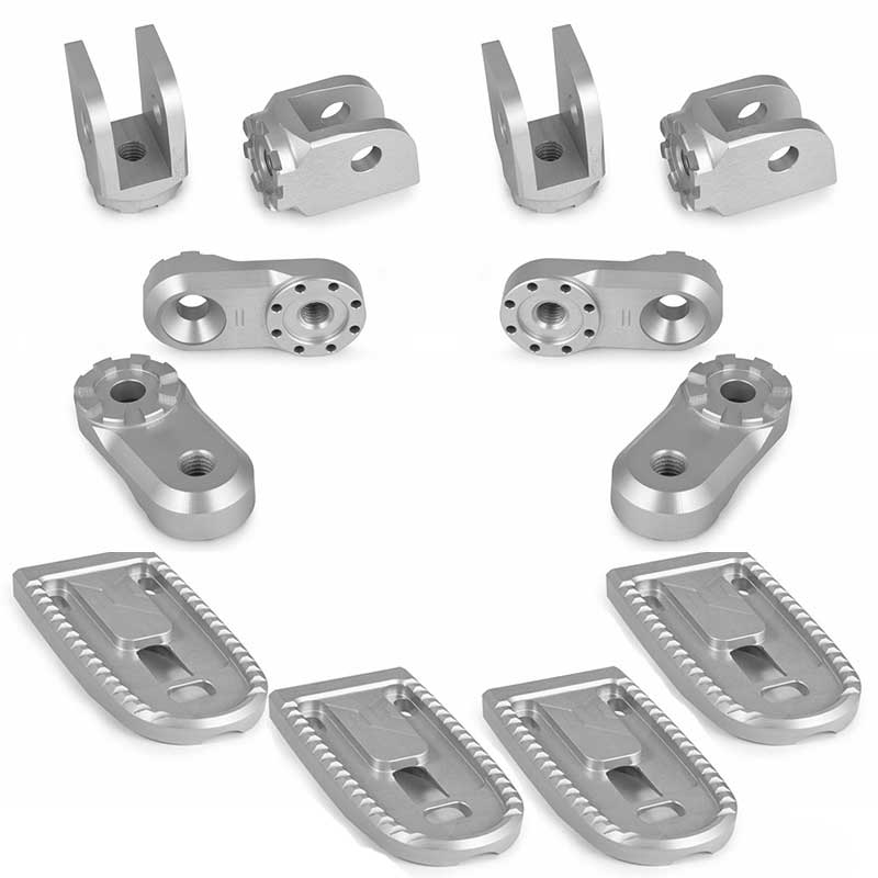 Systeme complet repose-pieds Vario EVO1 argent 30mm Wunderlich. Blackpines.fr
