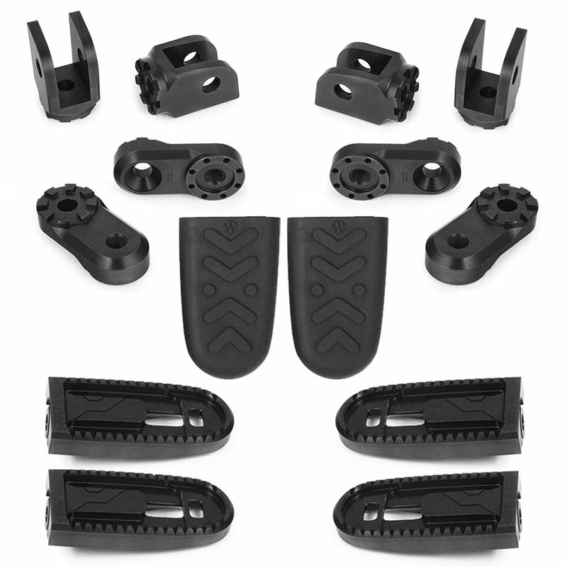 Systeme complet repose-pieds Vario EVO1 noir 30mm Wunderlich. Blackpines.fr