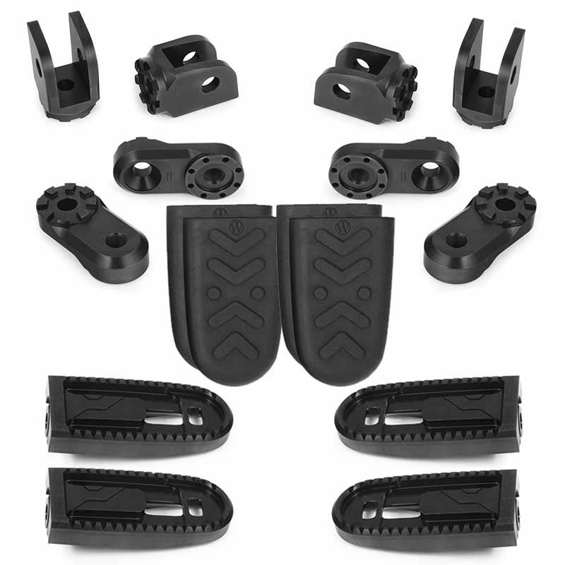 Systeme complet repose-pieds Vario EVO1 noir 30mm Wunderlich. Blackpines.fr