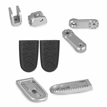 Systeme complet repose-pieds Vario EVO1 argent 50mm Wunderlich. Blackpines.fr