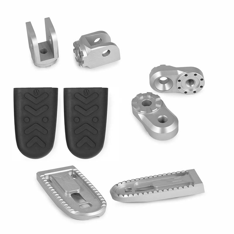 Systeme complet repose-pieds Vario EVO1 argent 23mm Wunderlich. Blackpines.fr