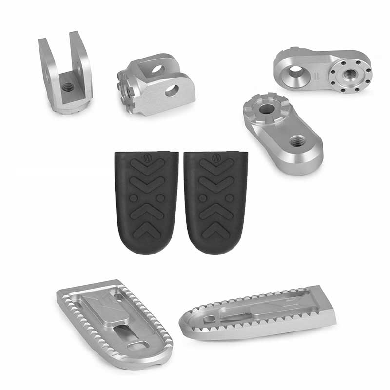 Systeme complet repose-pieds Vario EVO1 argent 30mm Wunderlich. Blackpines.fr