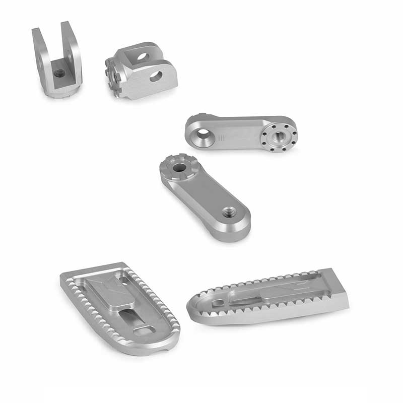Systeme complet repose-pieds Vario EVO1 argent 50mm Wunderlich. Blackpines.fr