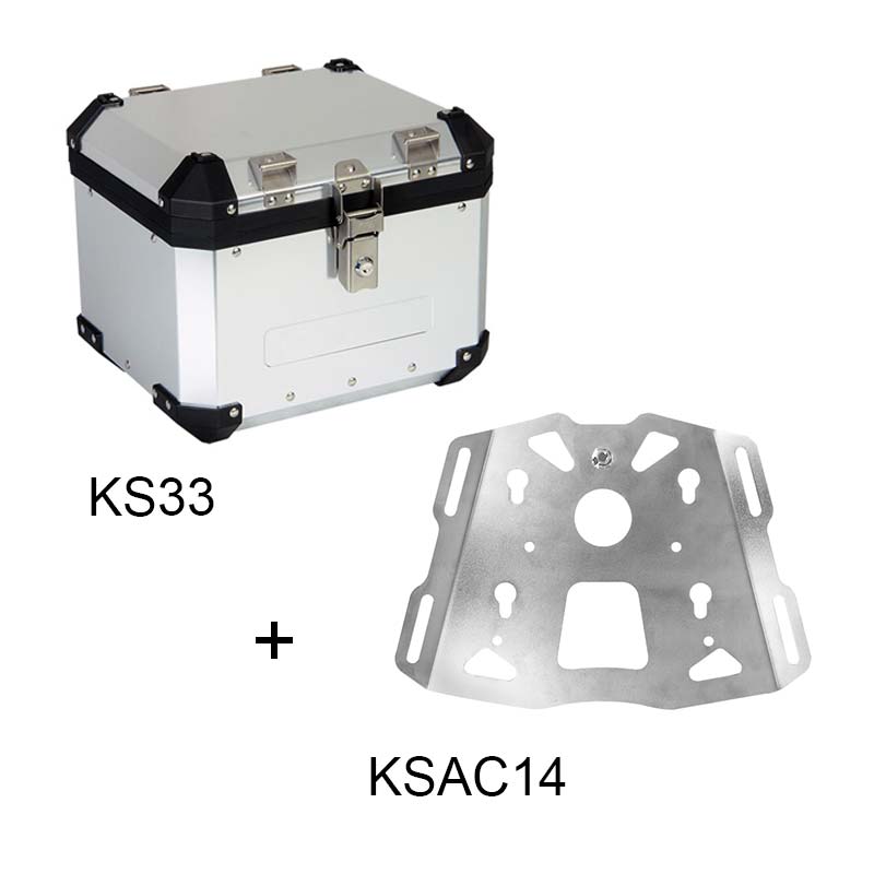 Top case aluminium S-LINE KS33 plus platine KSAC14. Blackpines.fr