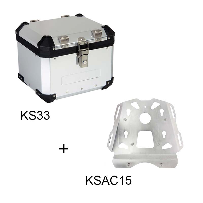 Top case aluminium S-LINE KS33 plus platine KSAC15. Blackpines.fr