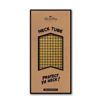 Packaging du tour de cou moto Diamonds noir et jaune Age of Glory. Blackpines.fr