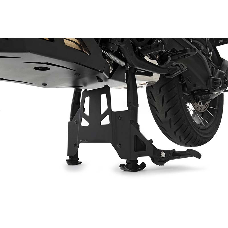 Plaque de protection de bequille centrale Wunderlich pour BMW R1300GS. Blackpines.fr