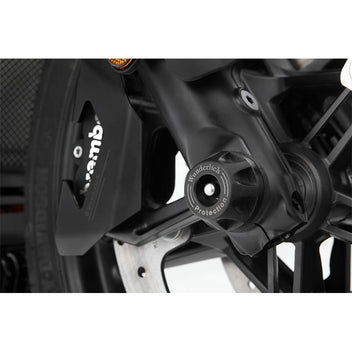 Protection essieu avant Doubleshock Wunderlich pour Harley Pan America 1250. Blackpines.fr