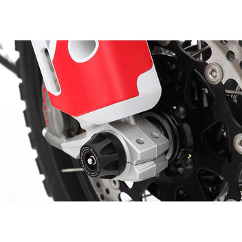 Protection essieu avant moto Ducati DesertX Wunderlich Doubleshock. Blackpines.fr
