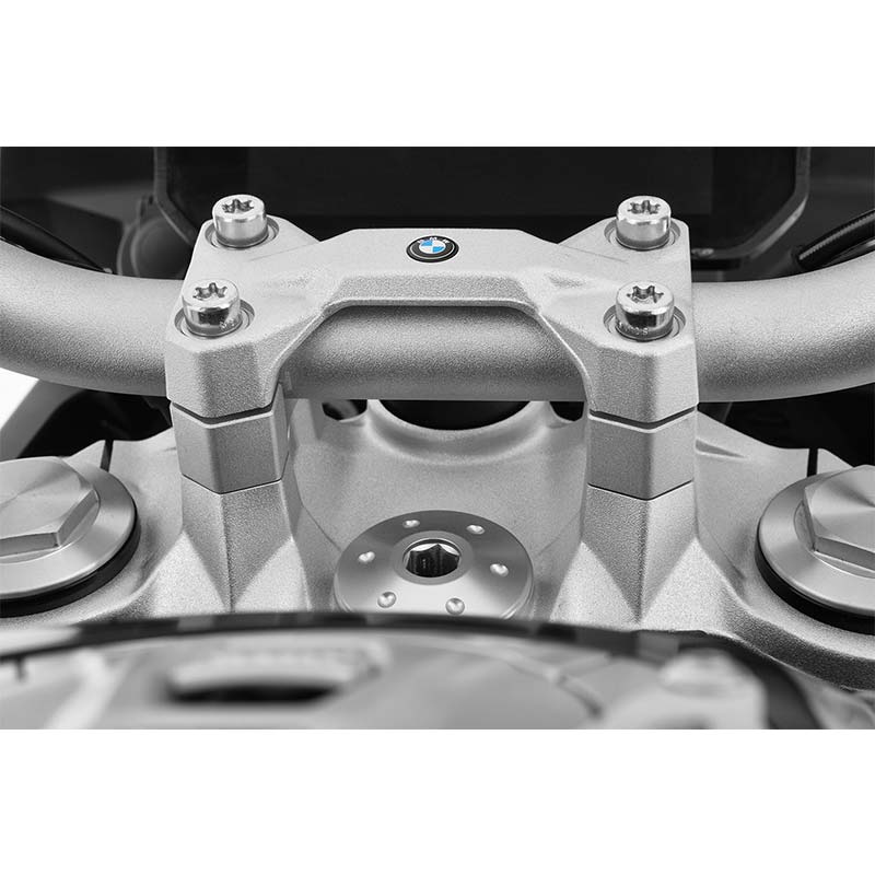 Rehausseur de guidon moto ERGO Wunderlich 20mm pour BMW sans GPS. Blackpines.fr