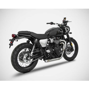 Ligne echappement bas Zard pour Triumph Street Scrambler et Scrambler 900. Blackpines.fr