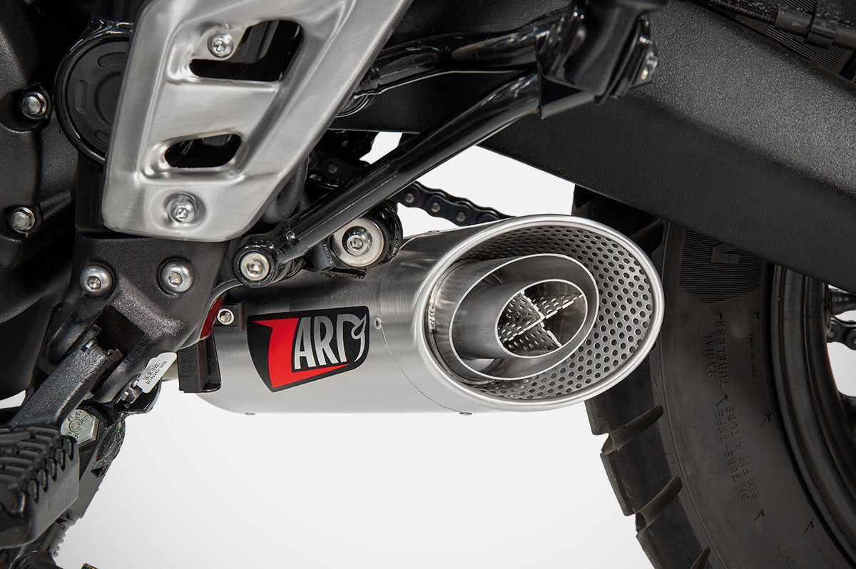 Ligne echappement Racing Zard pour Triumph Scrambler 400X et Speed 400. Blackpines.fr
