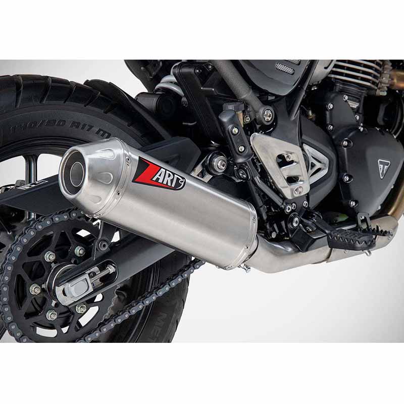 Silencieux moto Zard pour Triumph Scrambler 400x et Speed 400. Blackpines.fr