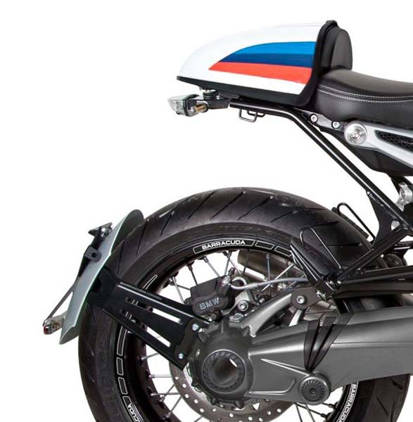 Support de plaque argent Side Classic Barracuda pour BMW R nineT. Blackpines.fr