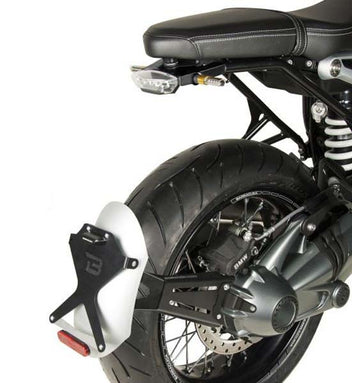 Support de plaque argent Side Classic Barracuda pour BMW R nineT. Blackpines.fr