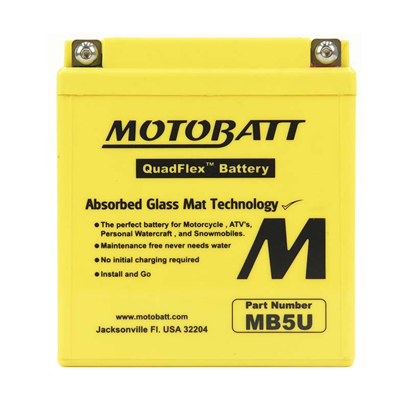 Batterie moto Motobatt 2 poles 7Ah MB5U. Blackpines.fr 