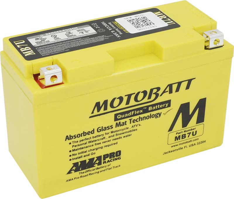 Batterie AGM 12 V MB7U Motobatt. Blackpines.fr