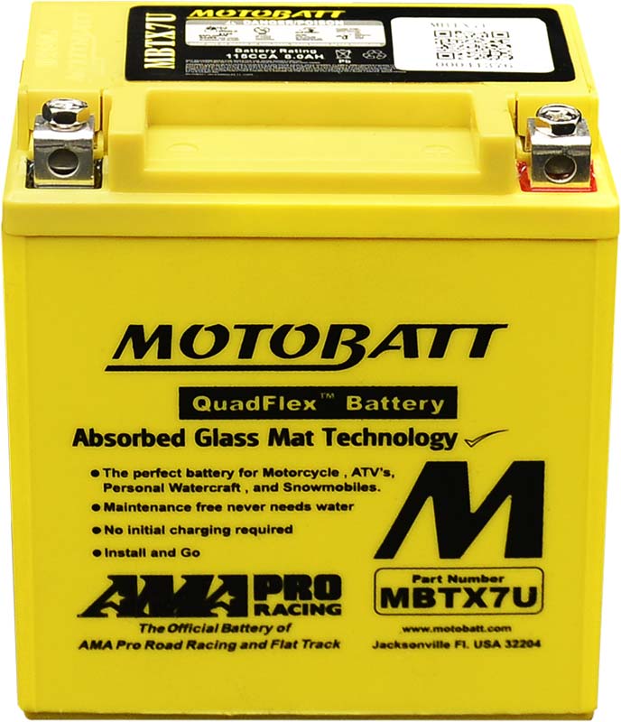Batterie AGM Motobatt MBTX7U 8 Ah. Blackpines.fr