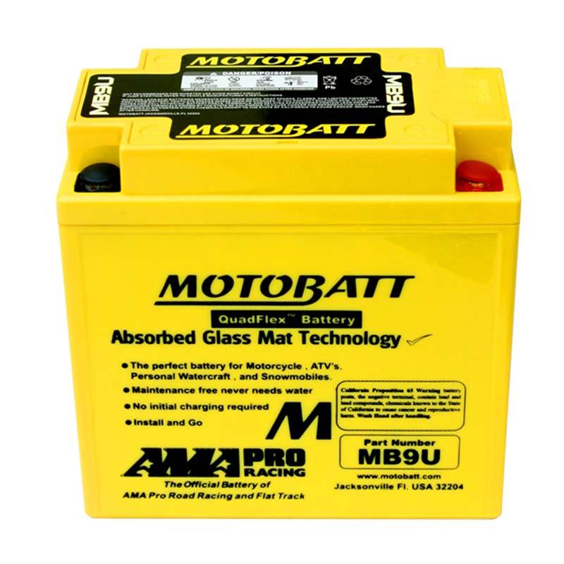 Batterie moto Motobatt AGM MB9U 11 Ah 12 V. Blackpines.fr