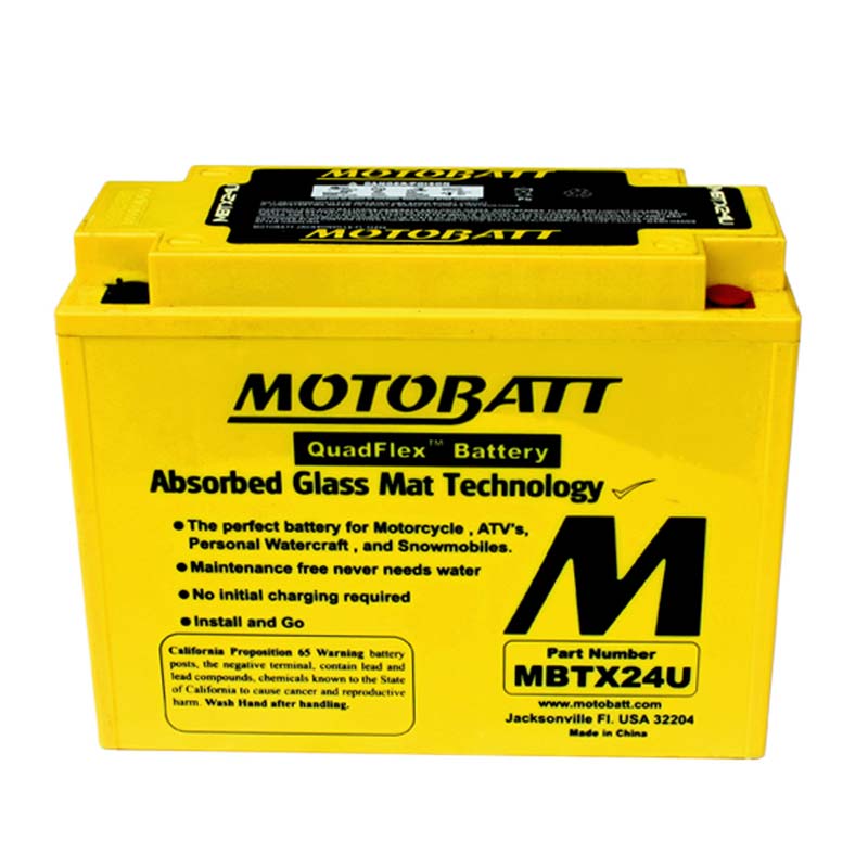 Batterie 4 poles AGM Motobatt 12 V MBTX24U. Blackpines.fr