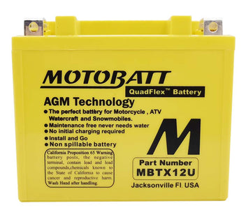 Batterie Motobatt AGM 12 V MBTX12U. Blackpines.fr