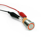 Bouton poussoir moto LED rouge de 16 mm Rebelmoto. Blackpines.fr