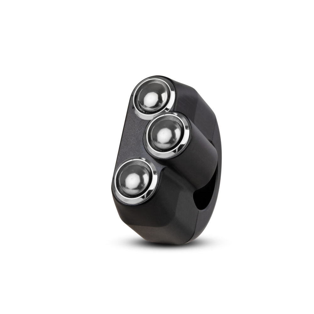 Commodo noir 3 boutons polis marque Rebelmoto. Blackpines.fr