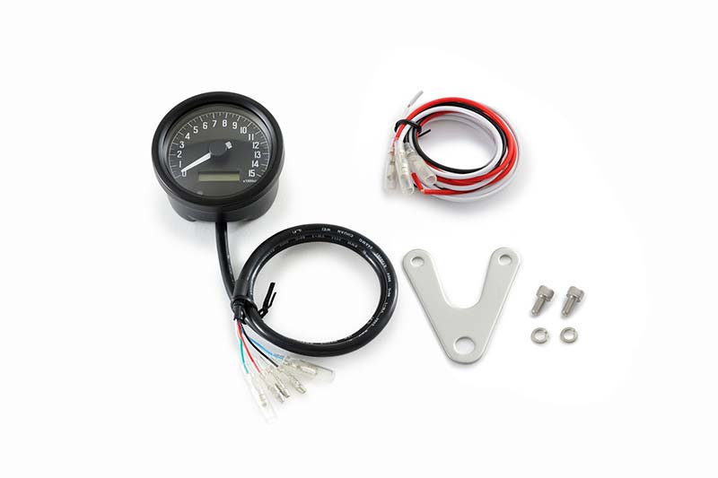 Compte-tours 15 000 tr/min Daytona VELONA60 noir LED blanc. Blackpines.fr