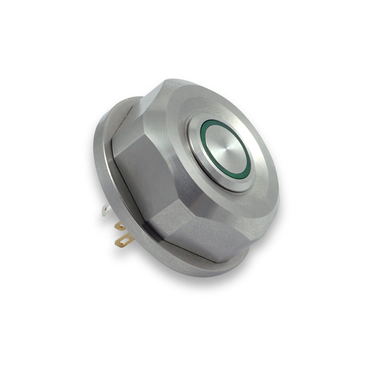 Ecrou de colonne de direction avec bouton poussoir avec LED verte Rebelmoto pour fourche BMW  R. Blackpines.fr