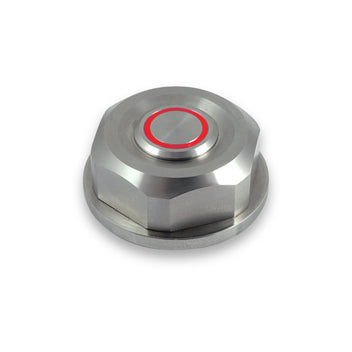 Ecrou de colonne de direction avec bouton poussoir avec LED rouge Rebelmoto pour fourche BMW  R. Blackpines.fr
