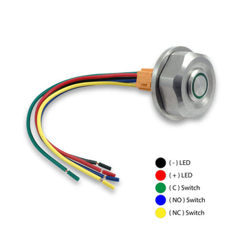 Ecrou de colonne de direction avec bouton poussoir avec LED verte Rebelmoto pour fourche BMW  R. Blackpines.fr