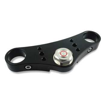 Ecrou de colonne de direction avec bouton poussoir avec LED rouge Rebelmoto pour fourche BMW  R. Blackpines.fr