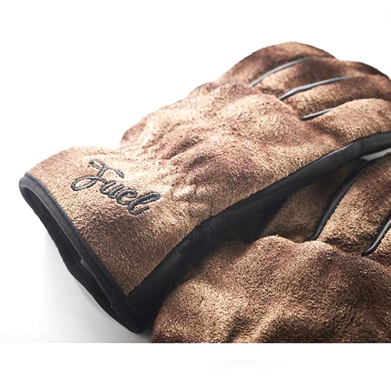 Gants moto en cuir Fuel Motorcycles TRACK. Blackpines.fr