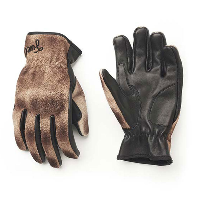Gants moto en cuir Fuel Motorcycles TRACK. Blackpines.fr